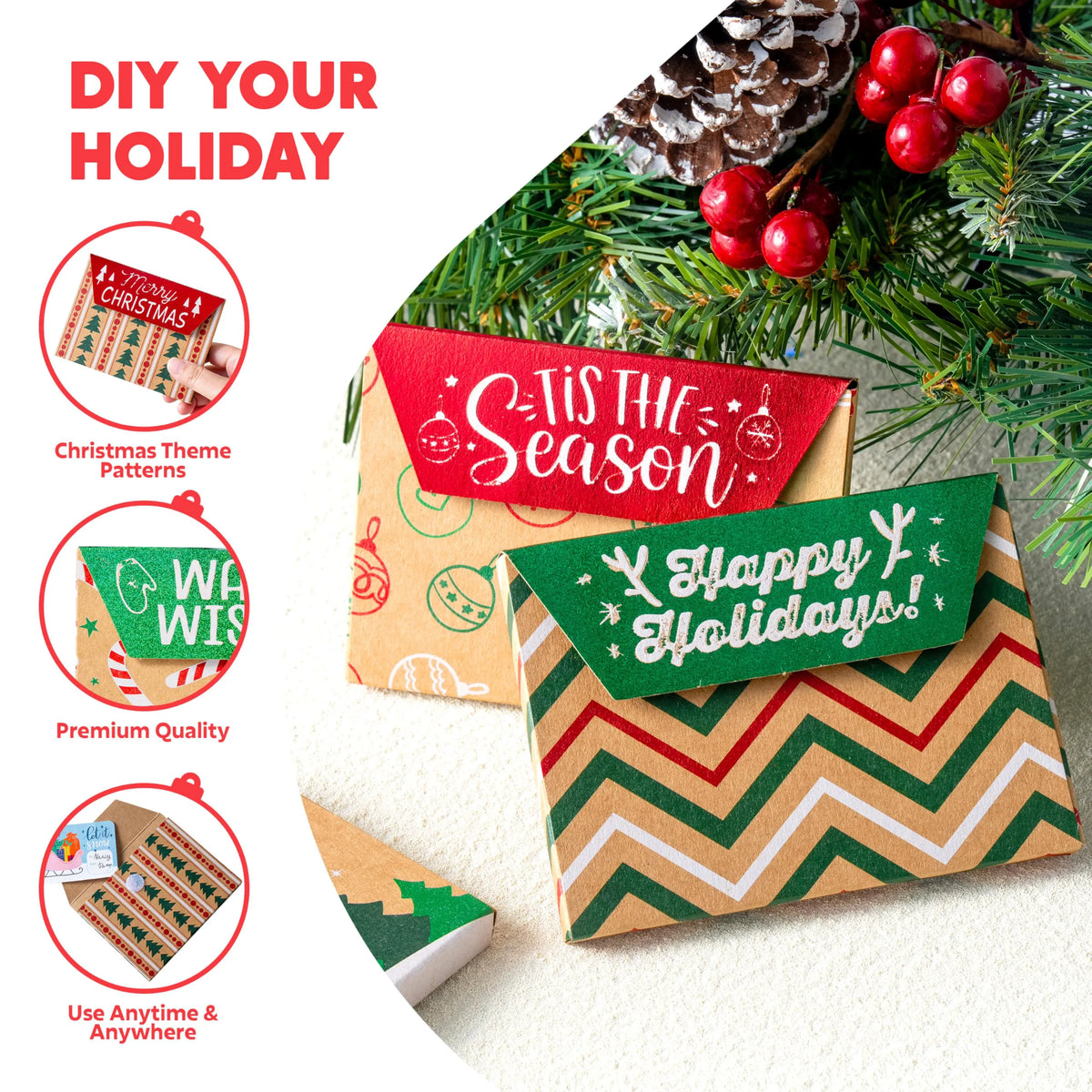 12-Pack Christmas Gift Card Boxes