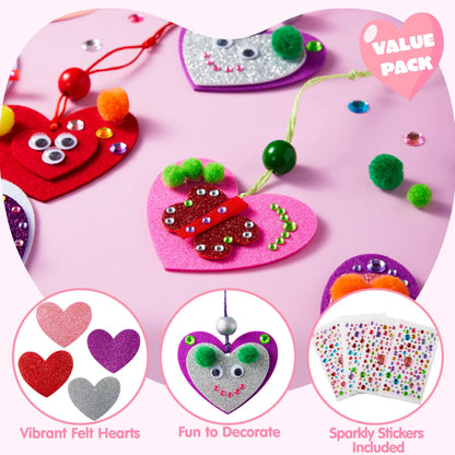 Valentine's Day 264-Piece DIY Heart Felt Craft Set