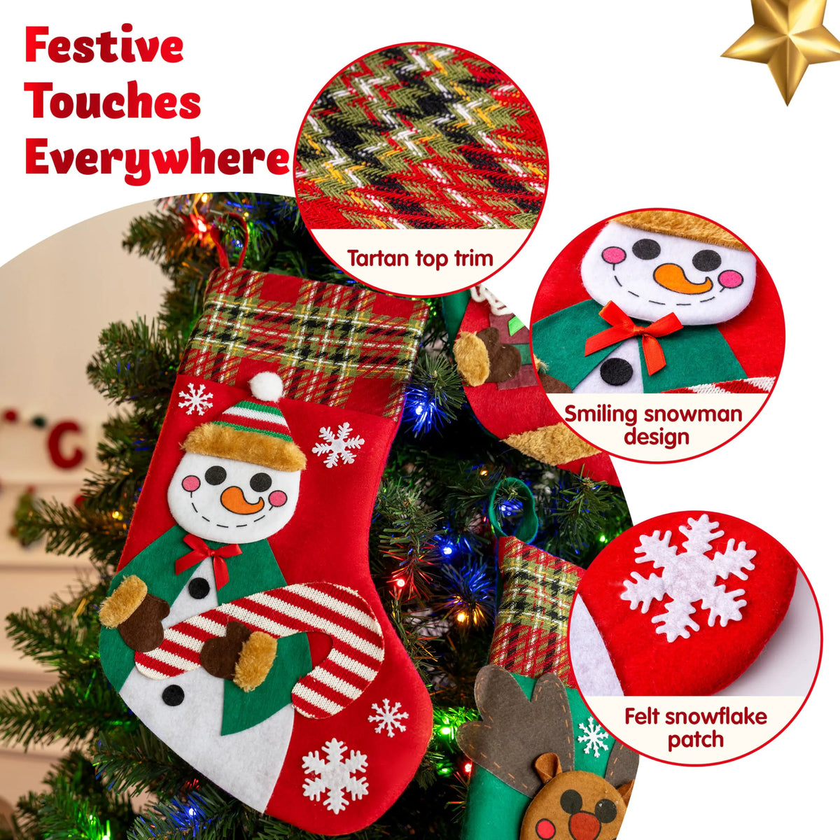 3 Pack 18-Inch Christmas Stockings Set
