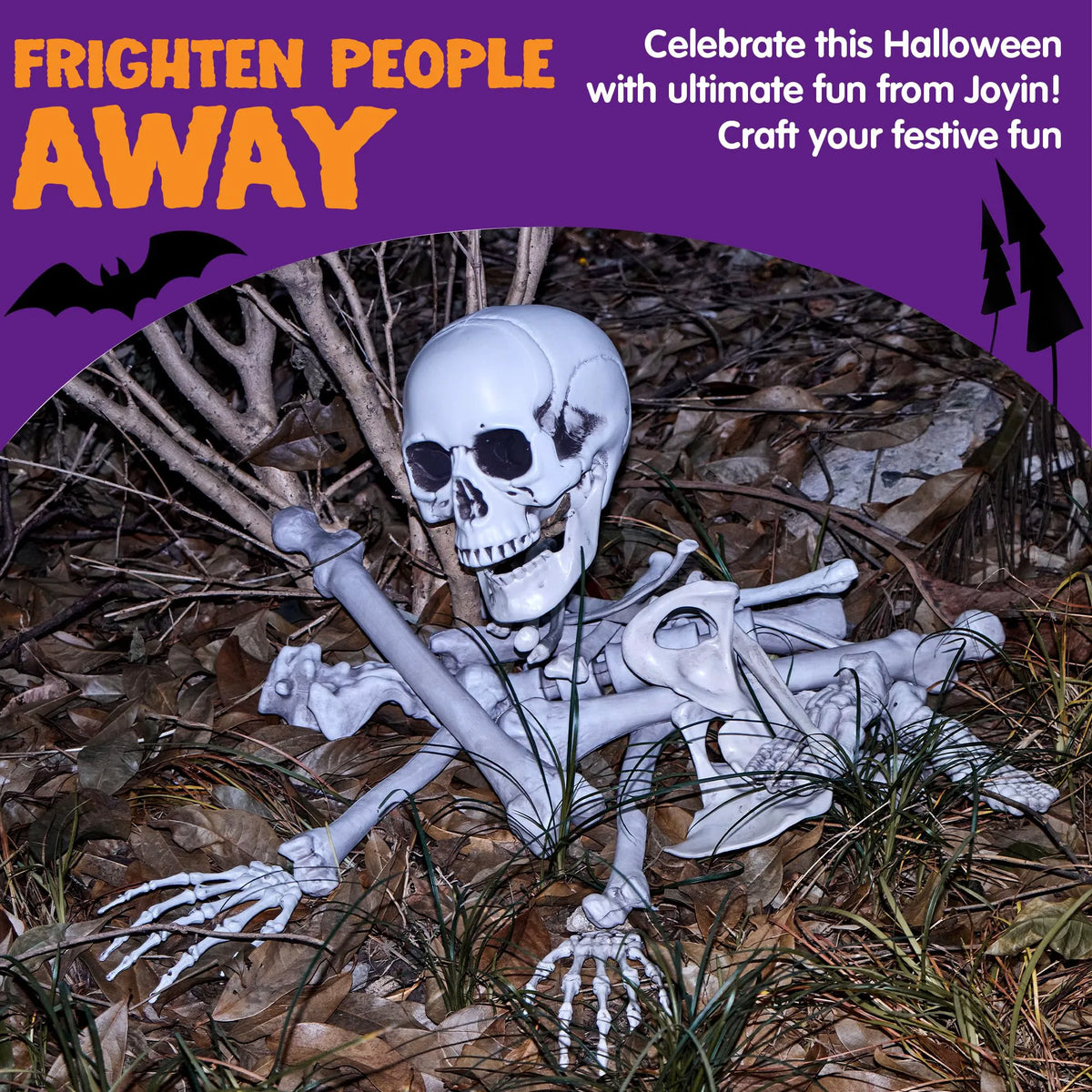 28-Piece Halloween Skeleton Bones & Skull Decoration Kit