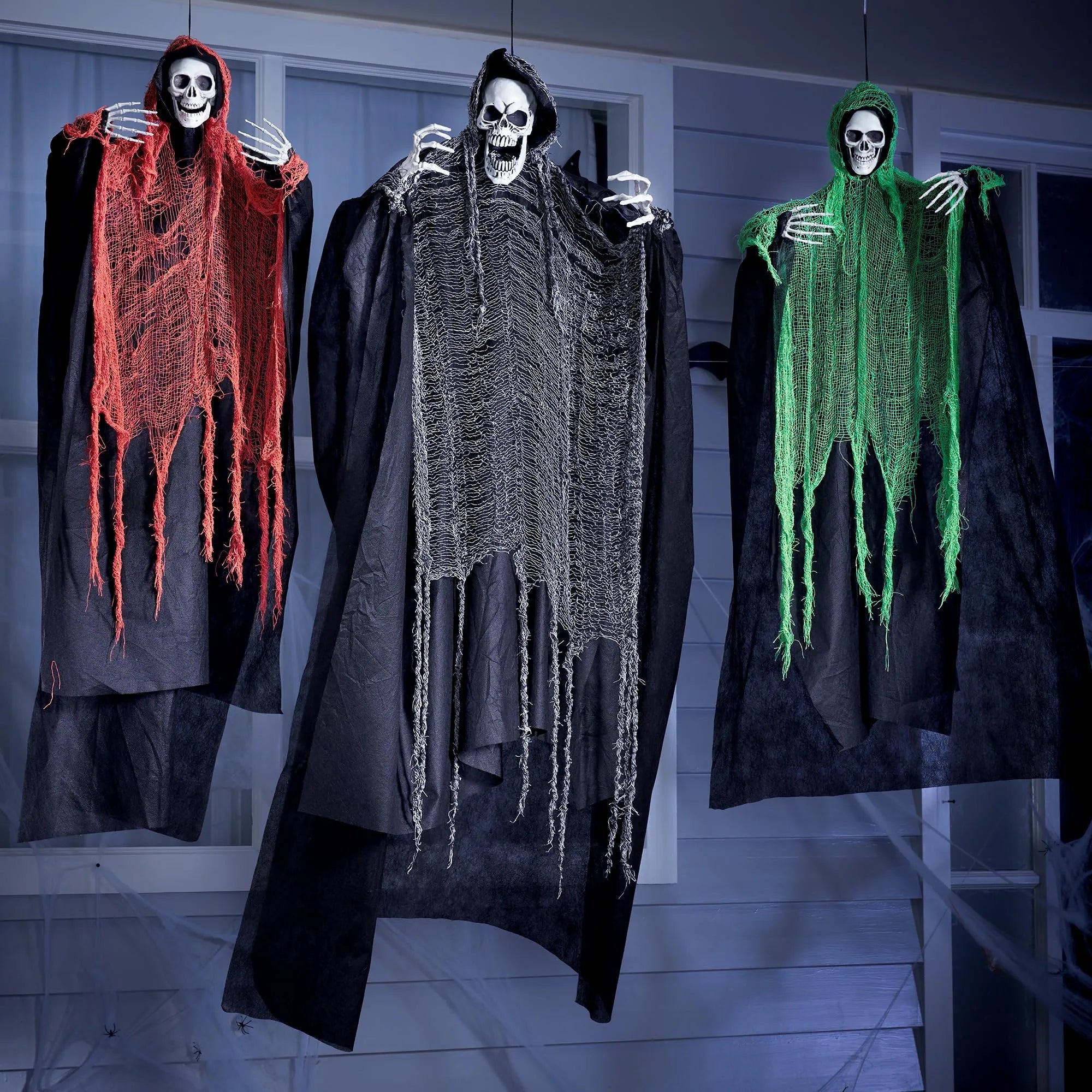 3 Pcs Halloween Hanging Grim Reapers - One 67in & Two 47in