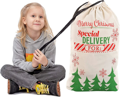 Large Santa Sacks Gift Bags, 3 Pack