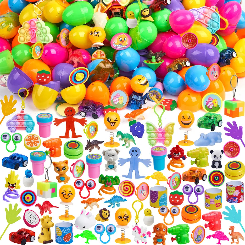 400 Prefilled Easter Eggs with Assorted Toys Inside, Plus 400 Stickers