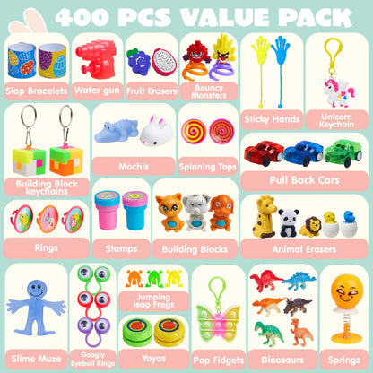 400 Prefilled Easter Eggs with Assorted Toys Inside, Plus 400 Stickers