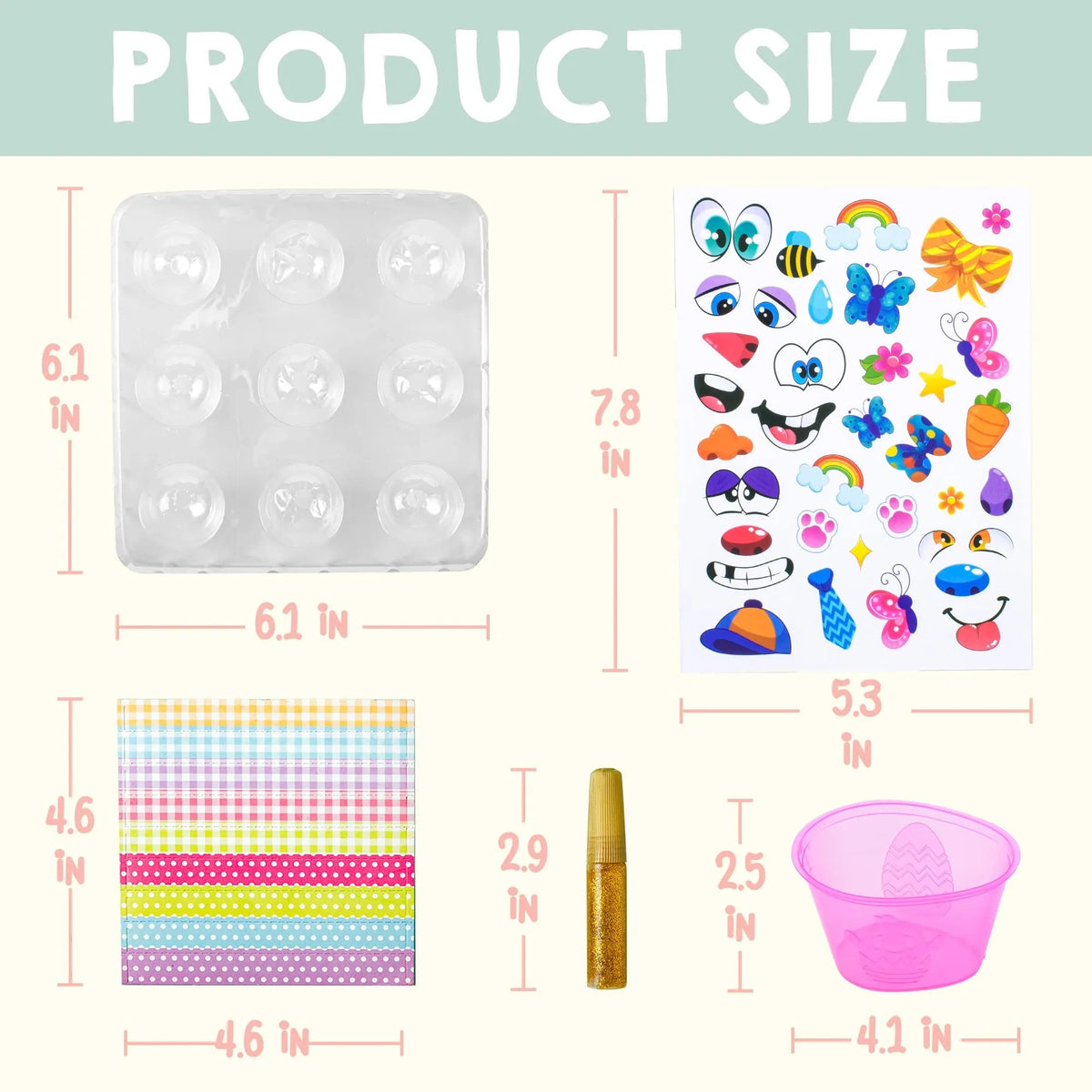 41-Piece Easter Egg Decorating DIY Kit with Dye Tablets and Stickers