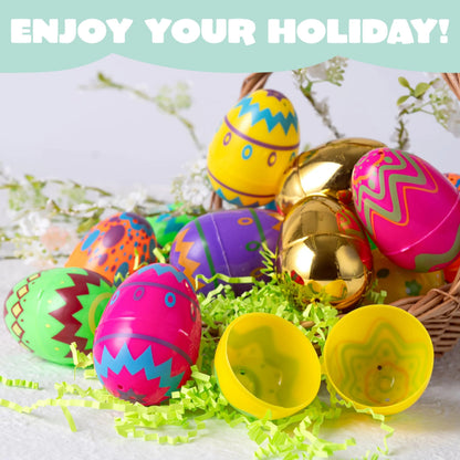 44Pcs 3.15in Printed Eggs with 8 Golden Eggs for Easter Egg Hunt