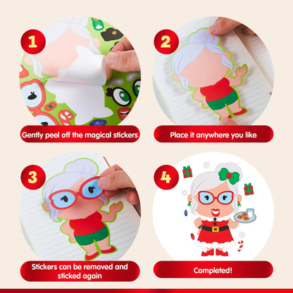 Christmas Make-A-Face Sticker Set - Create Your Own Holiday Characters