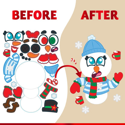 Christmas Make-A-Face Sticker Set - Create Your Own Holiday Characters