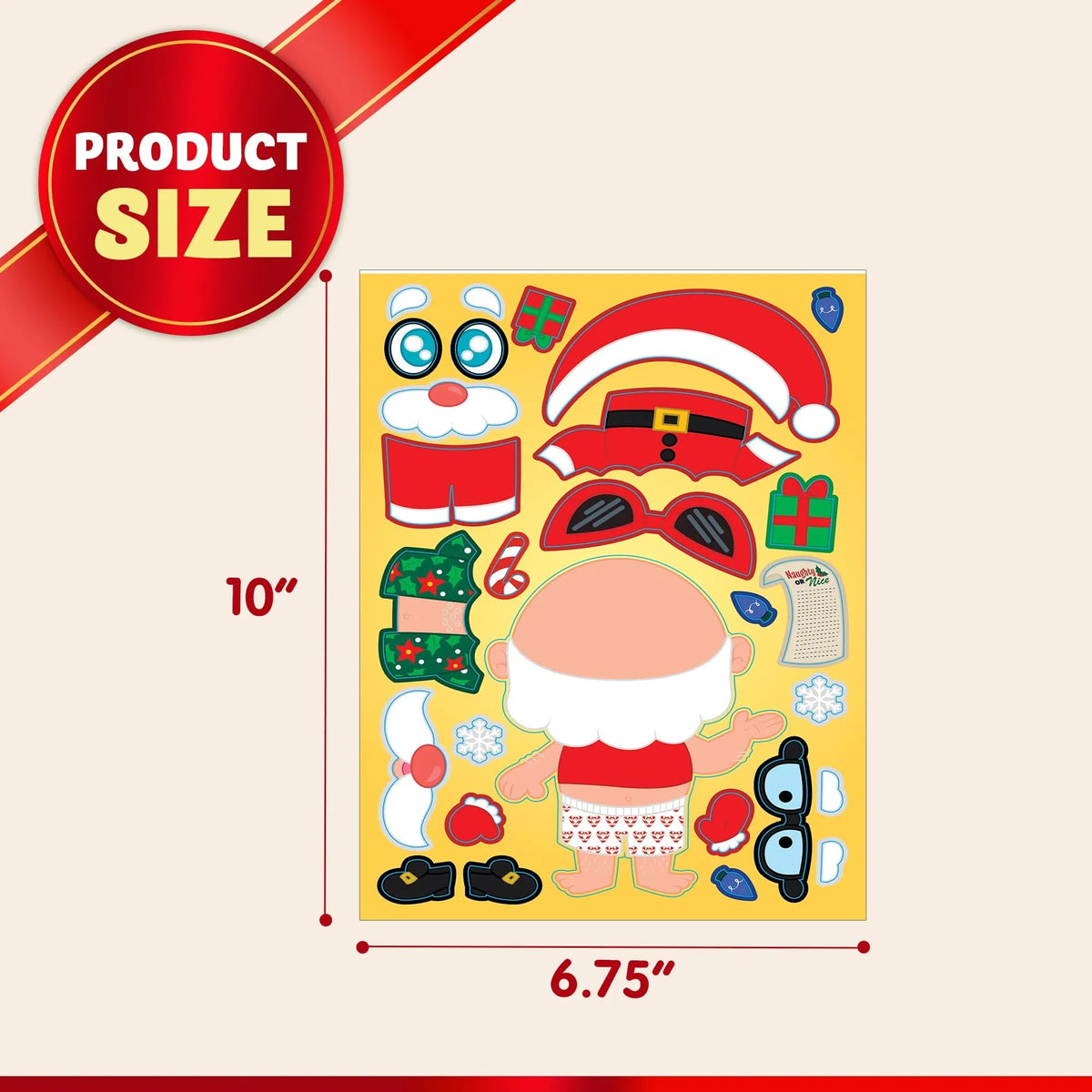 Christmas Make-A-Face Sticker Set - Create Your Own Holiday Characters