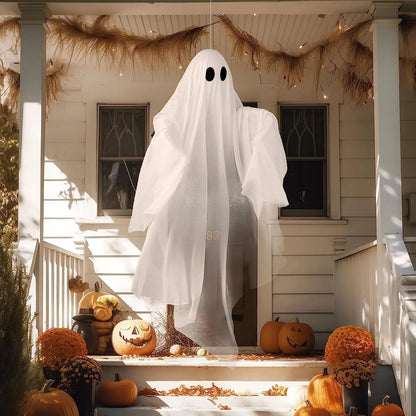 47-Inch Halloween Hanging Ghost with Spooky Purple LED Lights