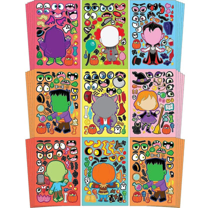 JOYIN 48-Pack Halloween Make-a-Face Sticker Sheets with 8 Vampire Styles