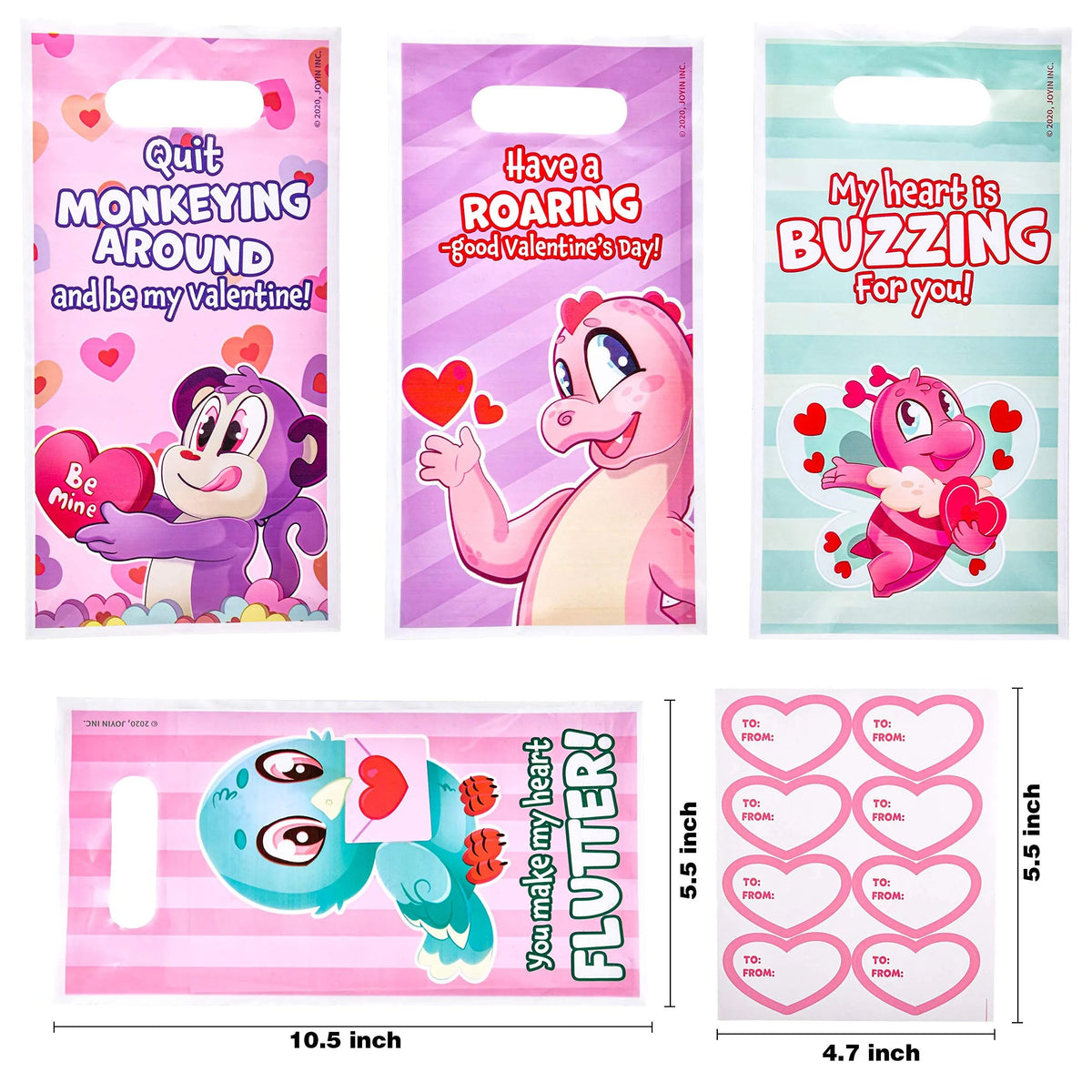 48-Piece Valentine's Day Treat Bags for Kids