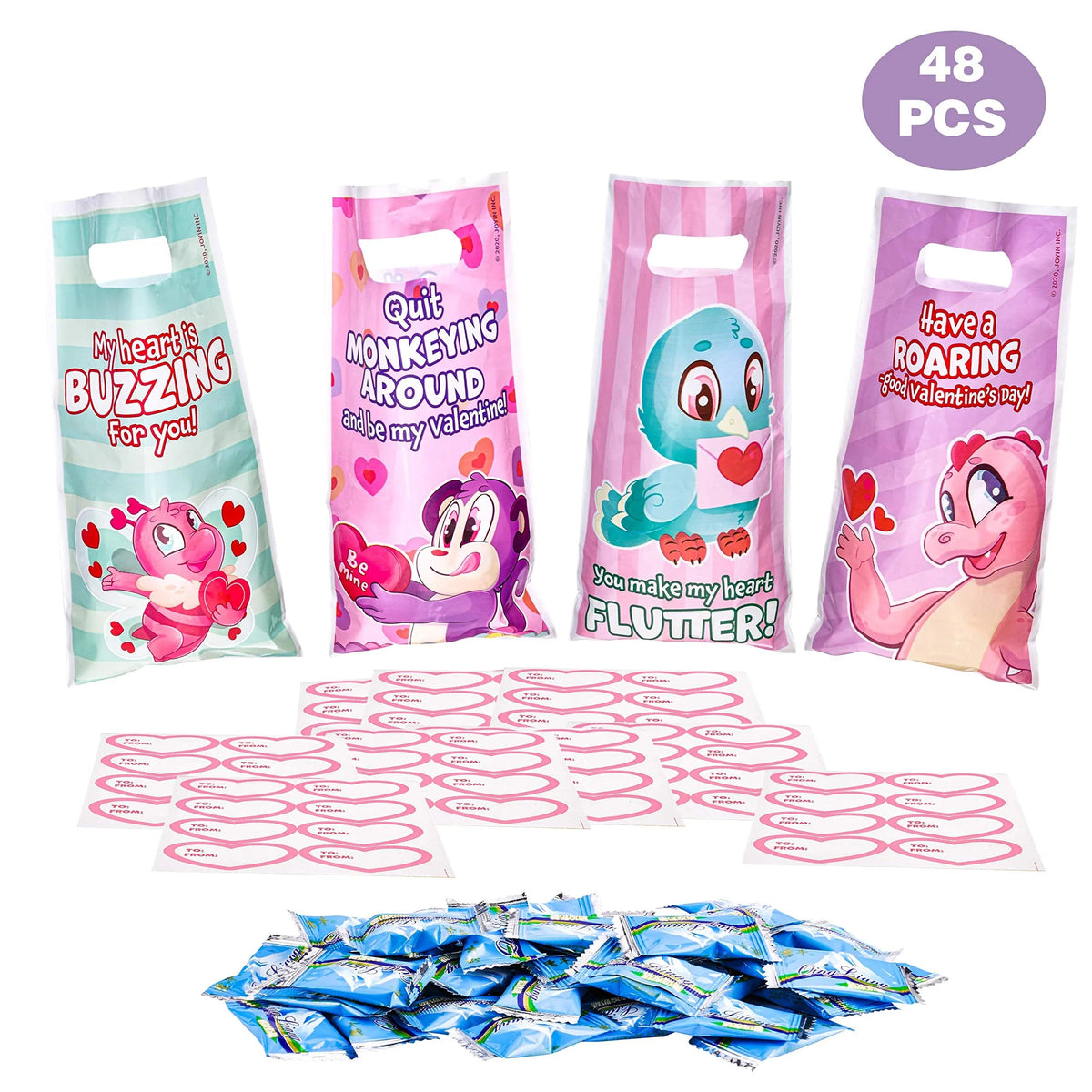 48-Piece Valentine's Day Treat Bags for Kids