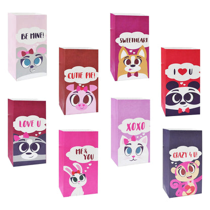 48 Valentine's Day Treat Paper Bags with Assorted Characters