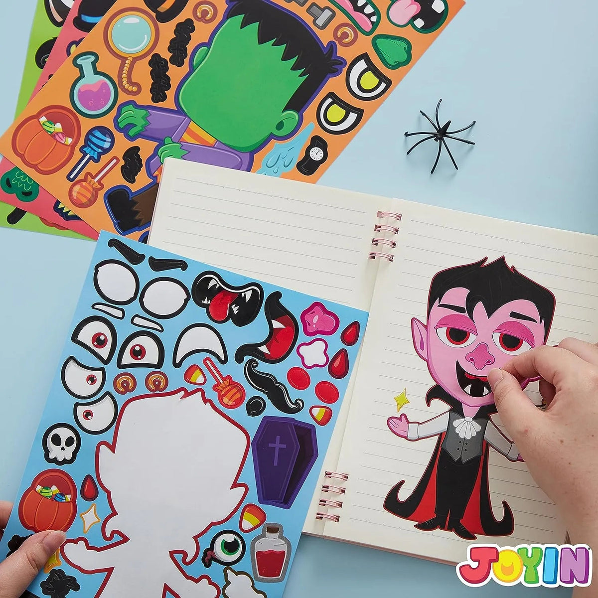 JOYIN 48-Pack Halloween Make-a-Face Sticker Sheets with 8 Vampire Styles