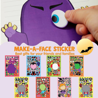 JOYIN 48-Pack Halloween Make-a-Face Sticker Sheets with 8 Vampire Styles