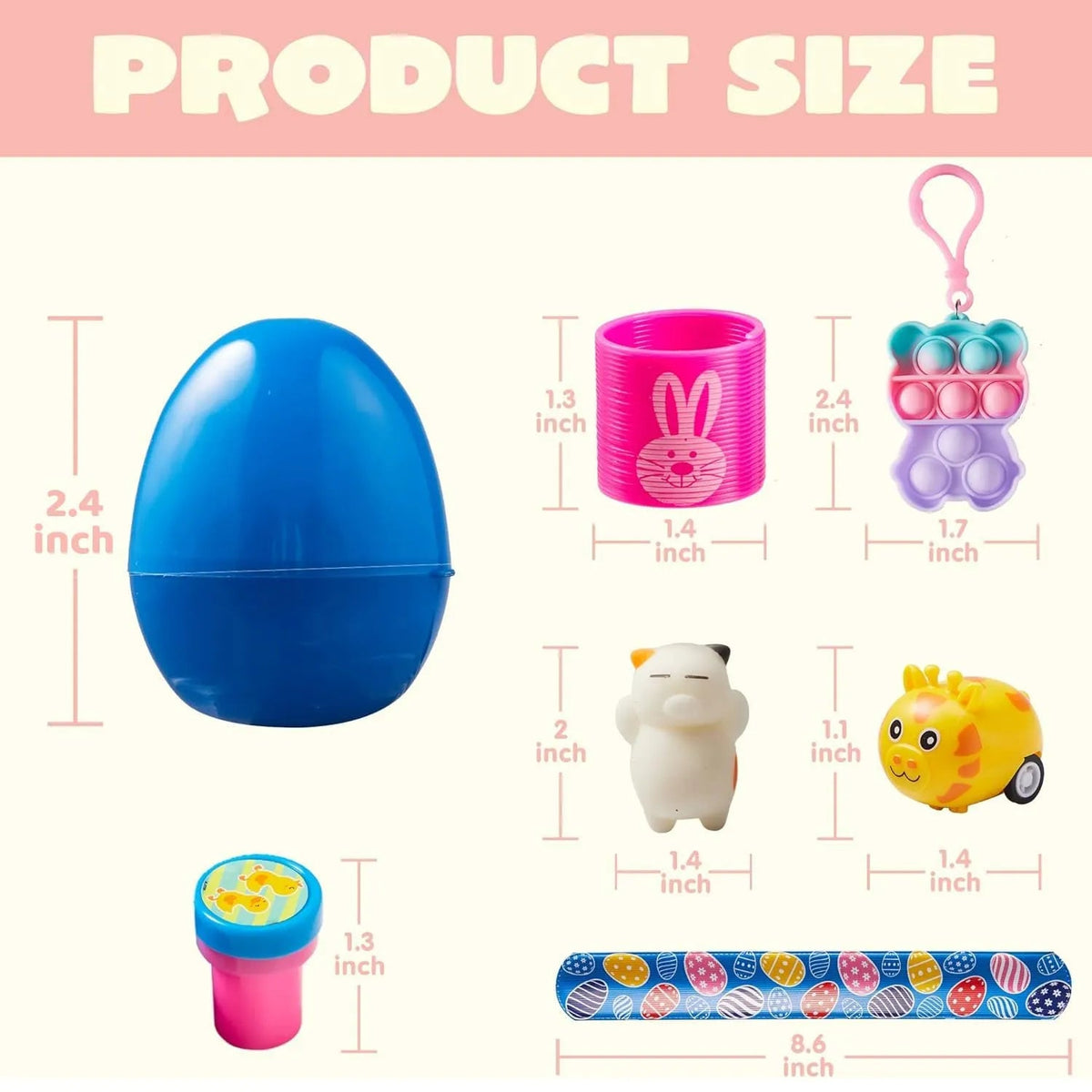 48-Pack Assorted Prefilled Easter Eggs (2.4 Inches)