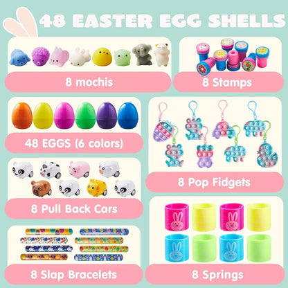 48-Pack Assorted Prefilled Easter Eggs (2.4 Inches)