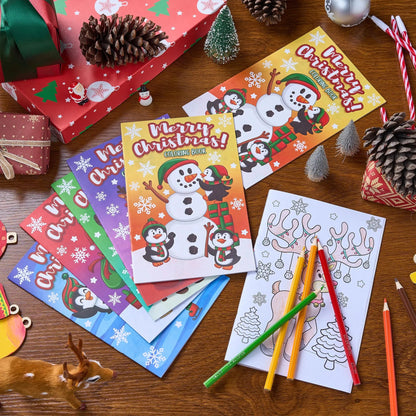 48-Pack Christmas Kids Coloring Books with 6 Different Cover Designs