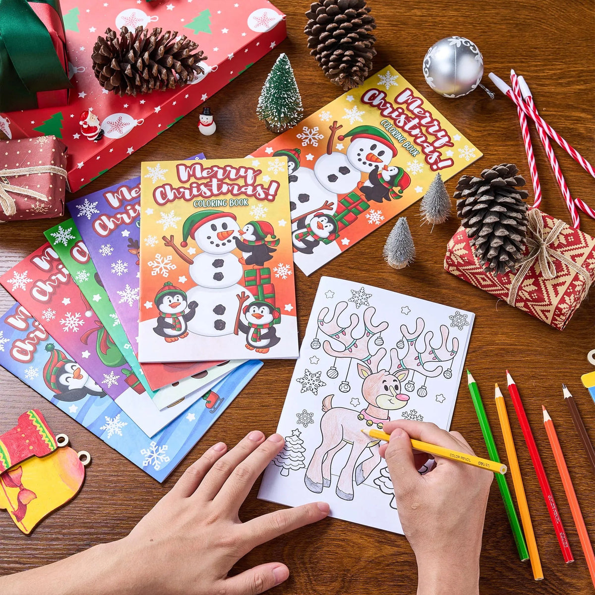 48-Pack Christmas Kids Coloring Books with 6 Different Cover Designs