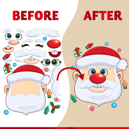 48 Pcs Christmas Make A Face Stickers - Xmas Stickers