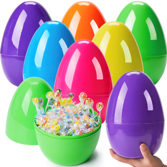 48 Giant Plastic Easter Eggs - Bright Fillable Eggs for Easter Egg Hunt & Basket Stuffers