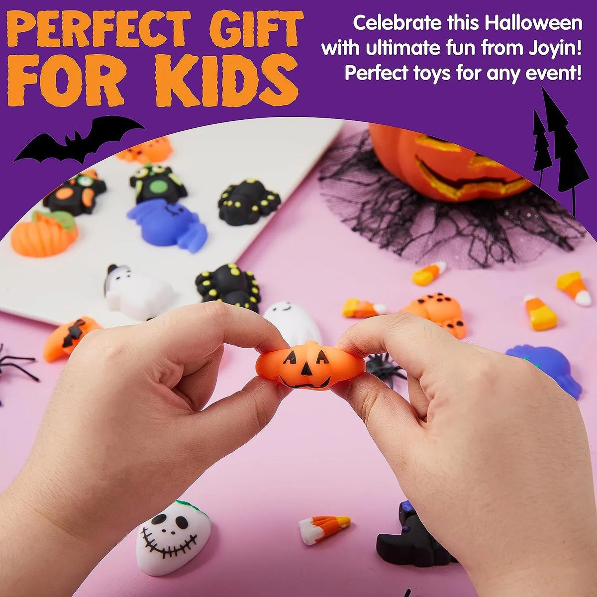 48-Pack Halloween Mochi Squishy Toys for Kids