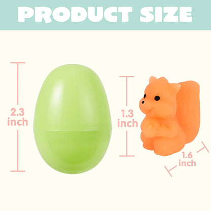 48 Pre-Filled Easter Eggs (2.3 in) with Mochi Squishy Toys for Easter Egg Hunt