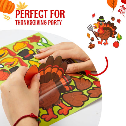 48-Piece Thanksgiving Make-a-Face Sticker Craft Kit