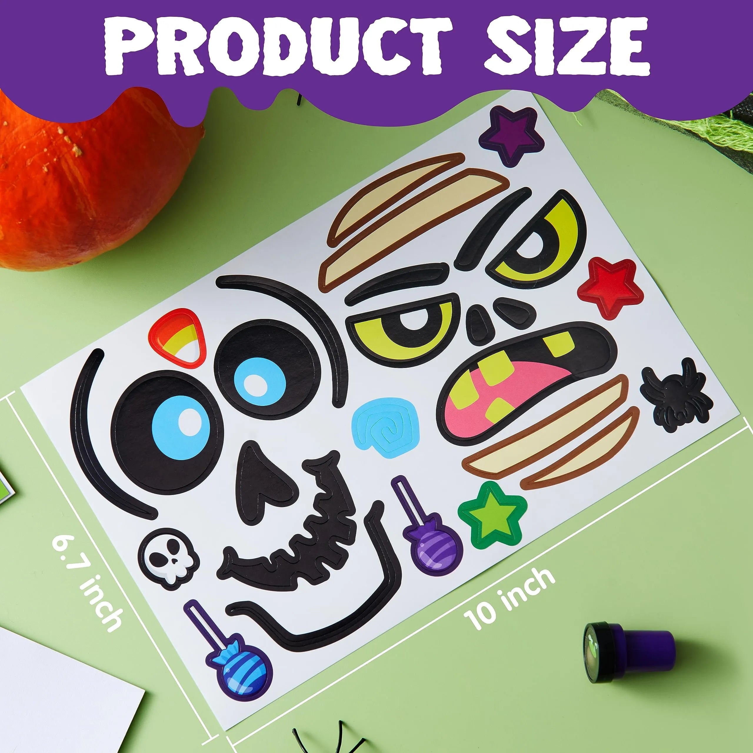 48 Halloween Pumpkin Stickers for Decorating