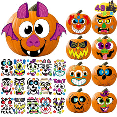 48 Halloween Pumpkin Stickers for Decorating