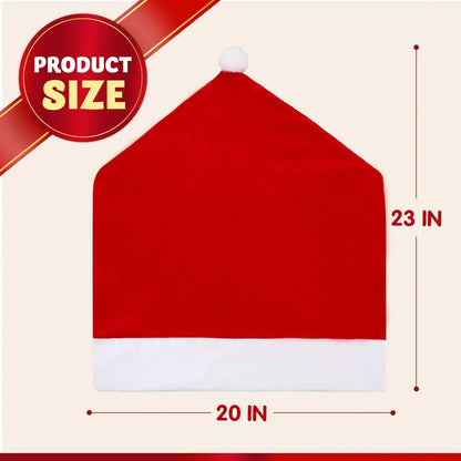 4-Pack Red Santa Hat Christmas Chair Covers