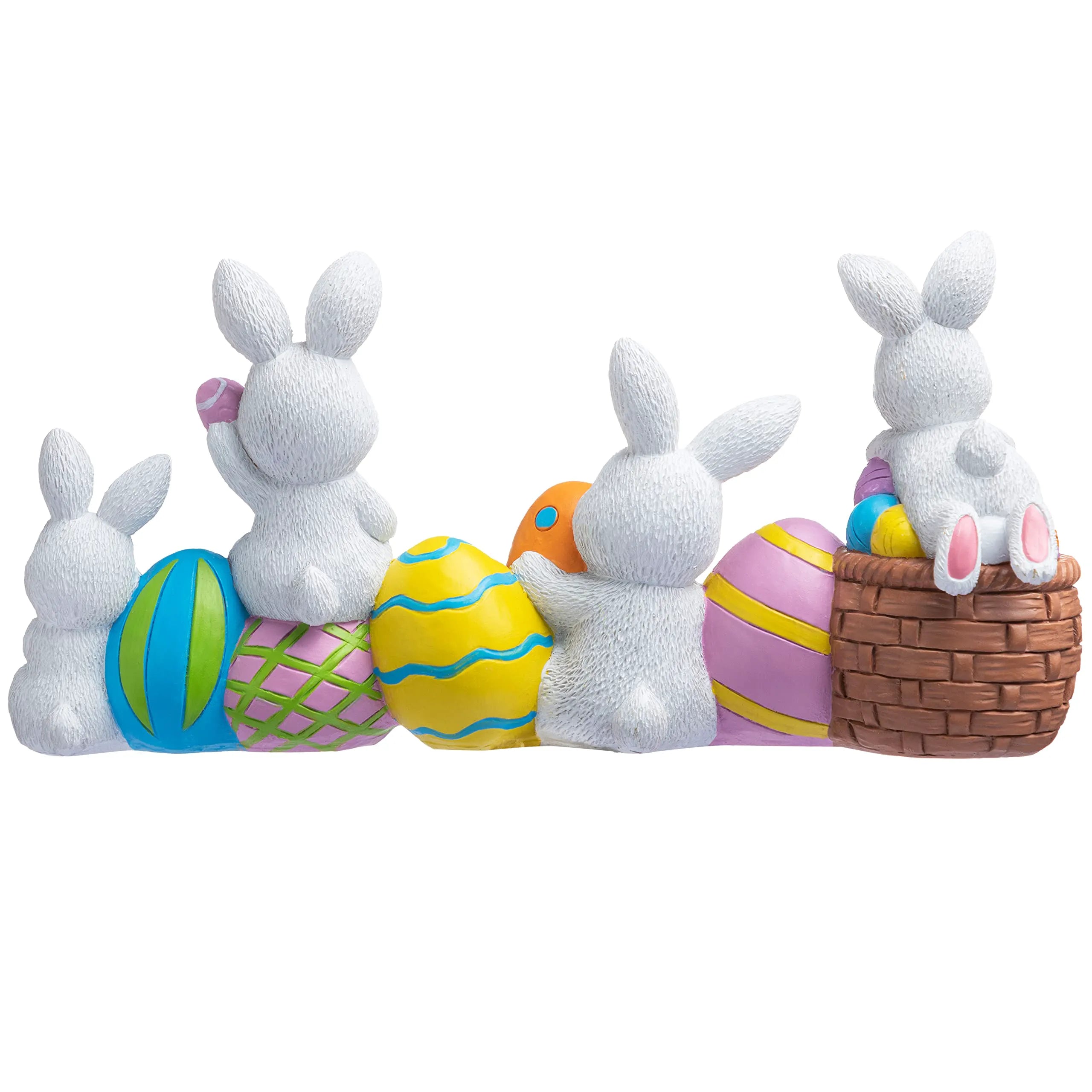 4-Piece Easter Bunny & Egg Resin Tabletop Decor for Home and Office