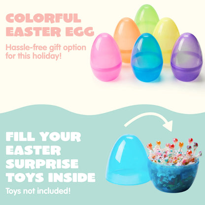 10" Jumbo Easter Eggs, 6PCS Colorful Plastic Giant Empty Fillable Eggs