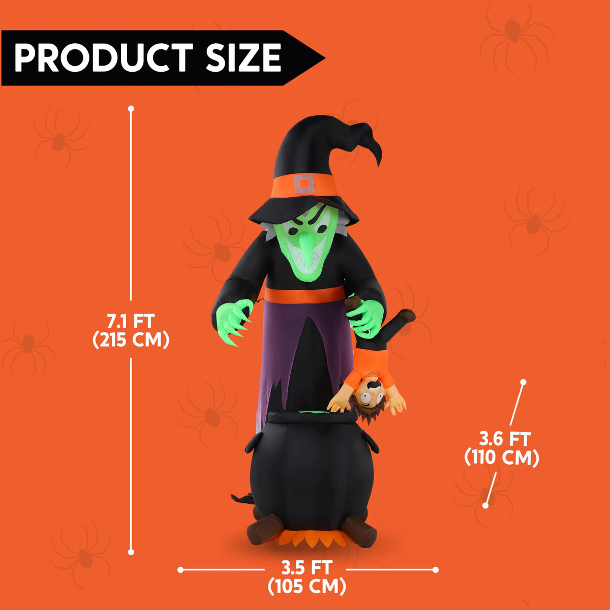 7FT Animated Halloween Witch Inflatable Decoration
