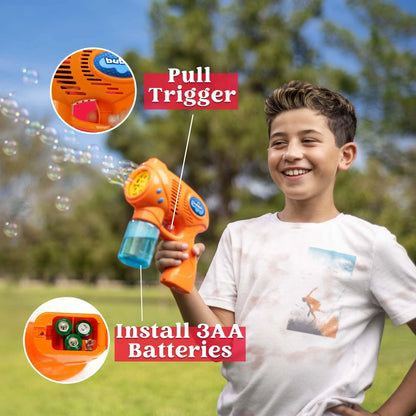 3 Bubble Gun Blasters (Blue, Green, Orange)