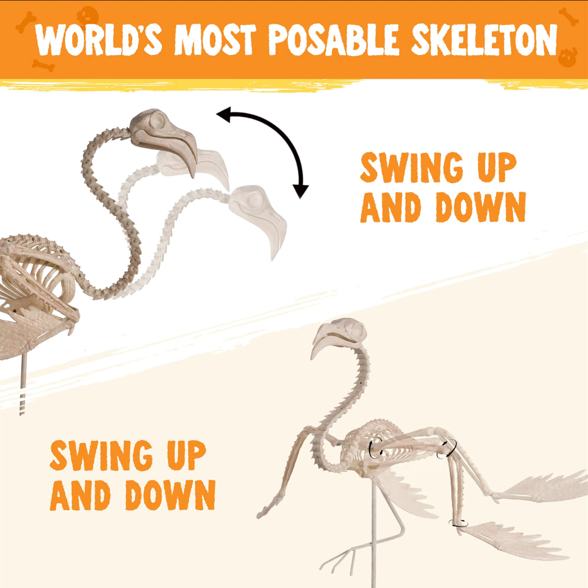 27.6-Inch Flamingo Skeleton Halloween Decoration