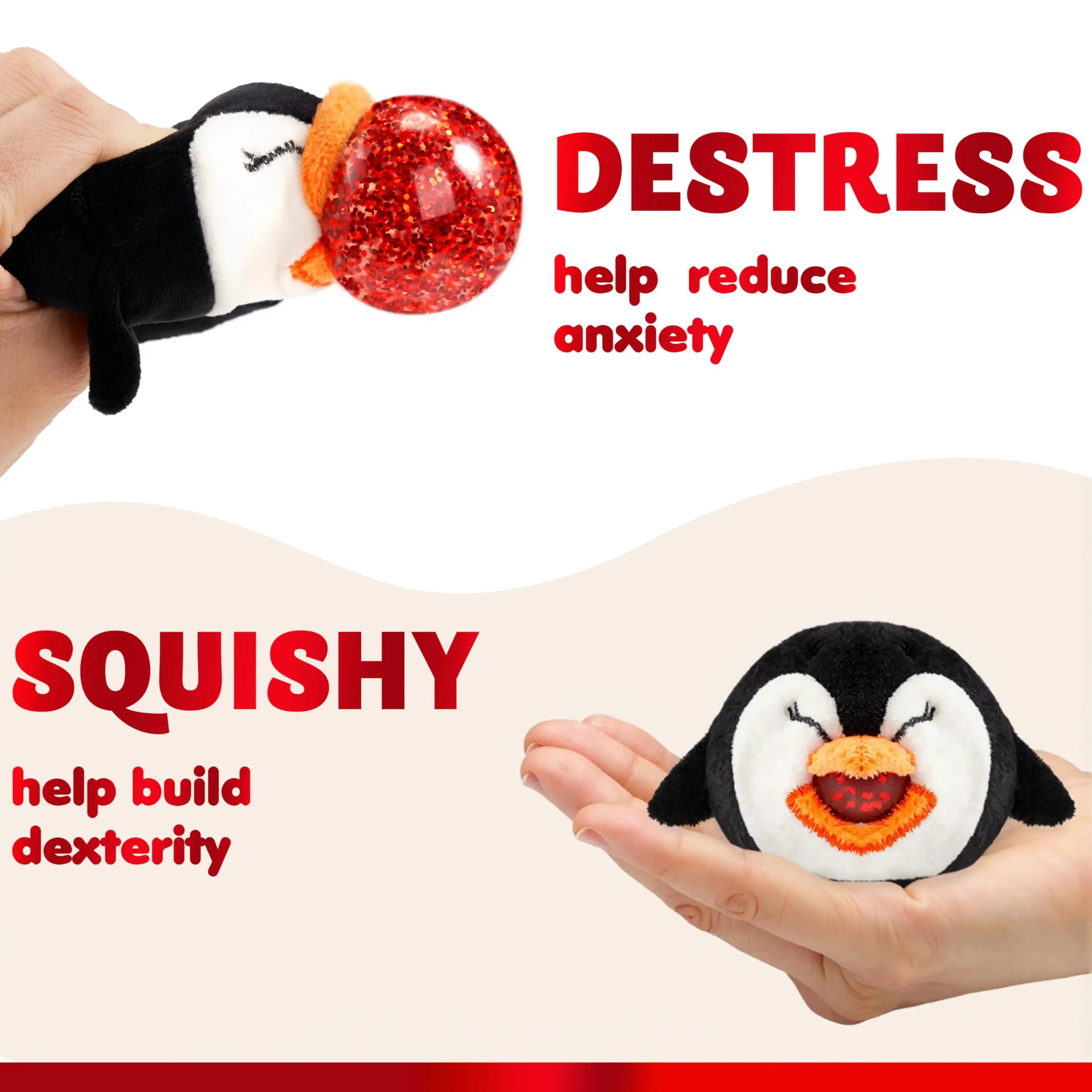 3 Pack Christmas Squeeze Plush Balls