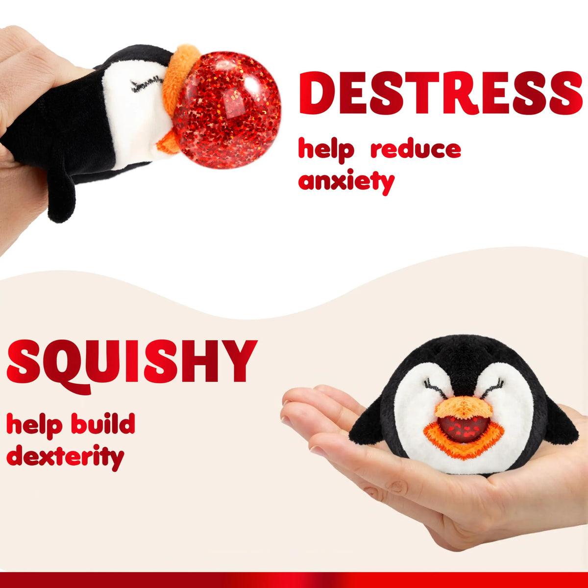 3 Pack Christmas Squeeze Plush Balls
