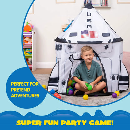Kids Rocket Ship Pop-Up Play Tent