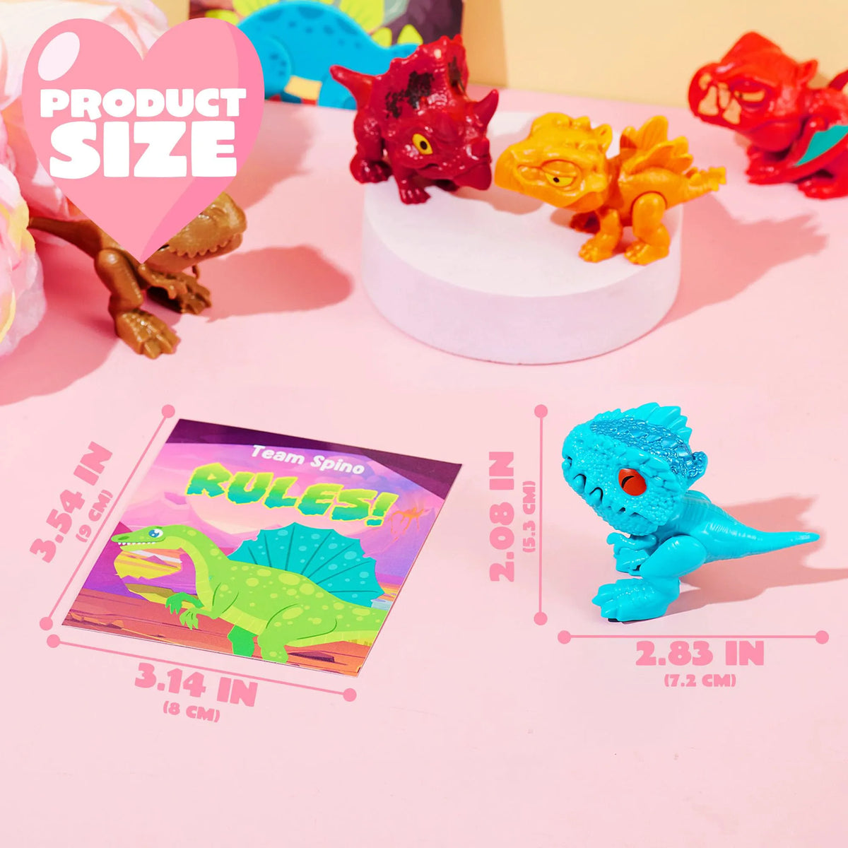 24 Valentine's Day Cards with Dinosaur Toys