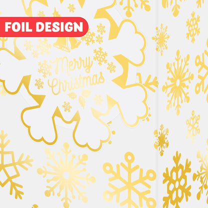 12 Pcs Christmas Foil Gold Gift Bags with Tissue Paper and Name Card Tags