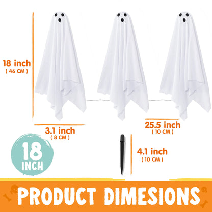 6-Pack Halloween Ghost Pathway Lights for Outdoor Decor
