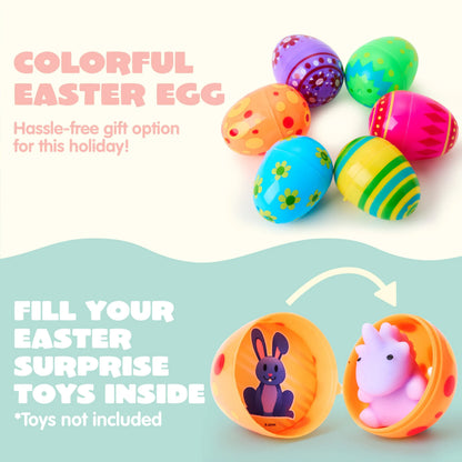 50 Bright Printed Plastic Easter Eggs for Easter Egg Hunt