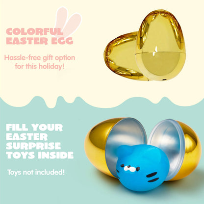 100 Gold Easter Eggs 2.3" Metallic Plastic Empty Fillable Eggs for Easter Hunt