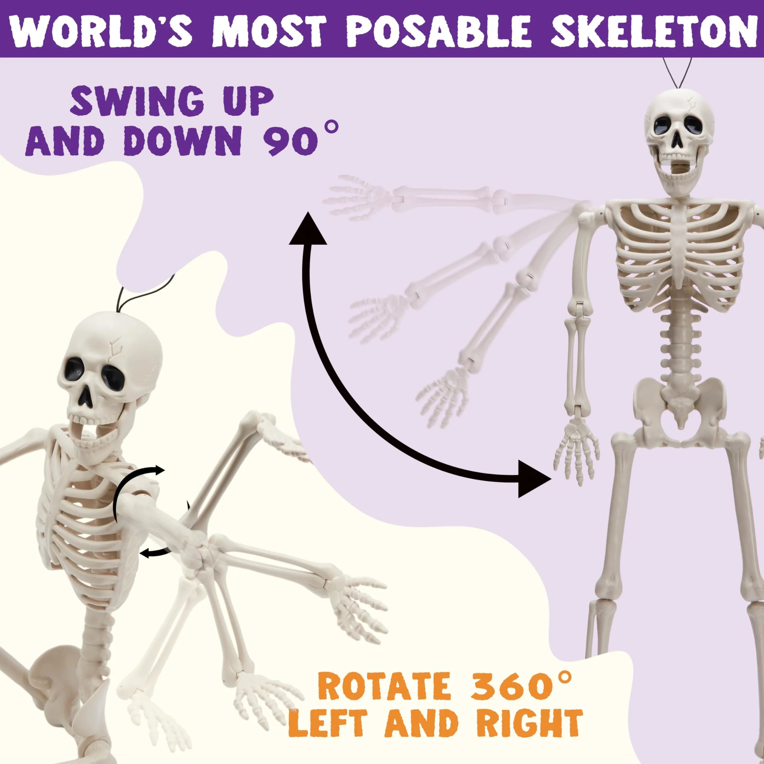 12 PCS 16" Halloween Skeleton Decor