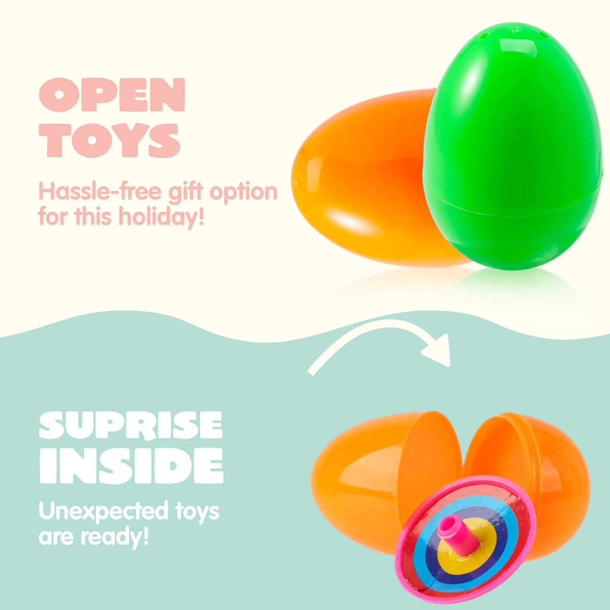200 Prefilled Easter Eggs with Assorted Toys - Bulk Pack