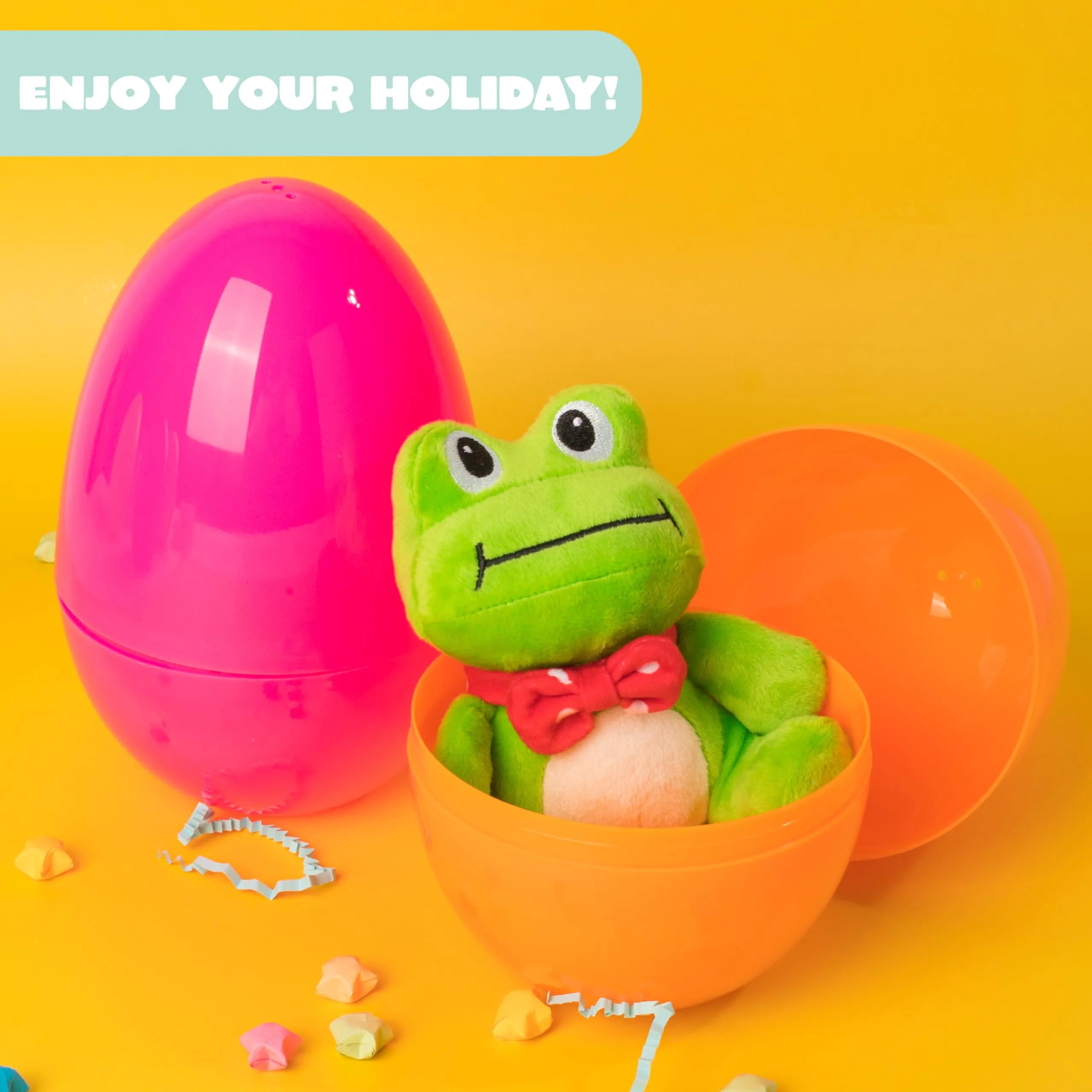 6-Pack 7-Inch Jumbo Colorful Plastic Easter Egg Shells for Egg Hunt