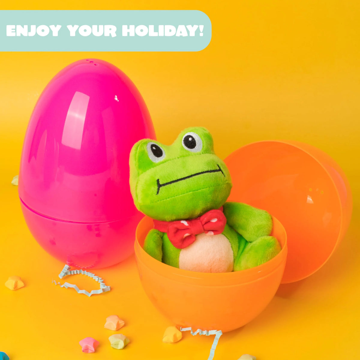 6-Pack 7-Inch Jumbo Colorful Plastic Easter Egg Shells for Egg Hunt