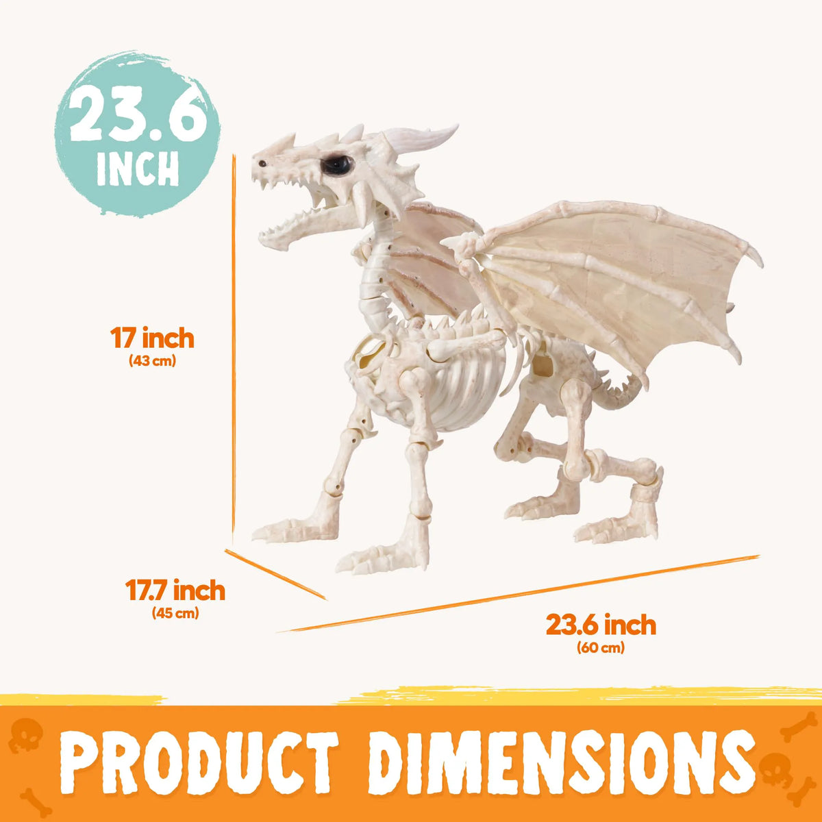 Spooky Dragon Skeleton Halloween Decoration